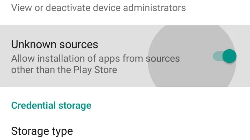 Android Unknown Sources Setup and App Installation Screen